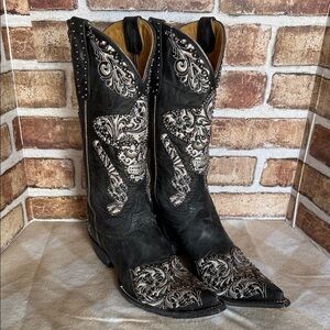 Old Gringo Black and Cream shooter boots